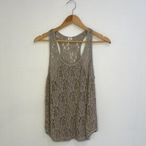 Aritizia Wilfred - Lace Textured, Sage/Grey, Racerback, Sleeveleess Tank, Size S